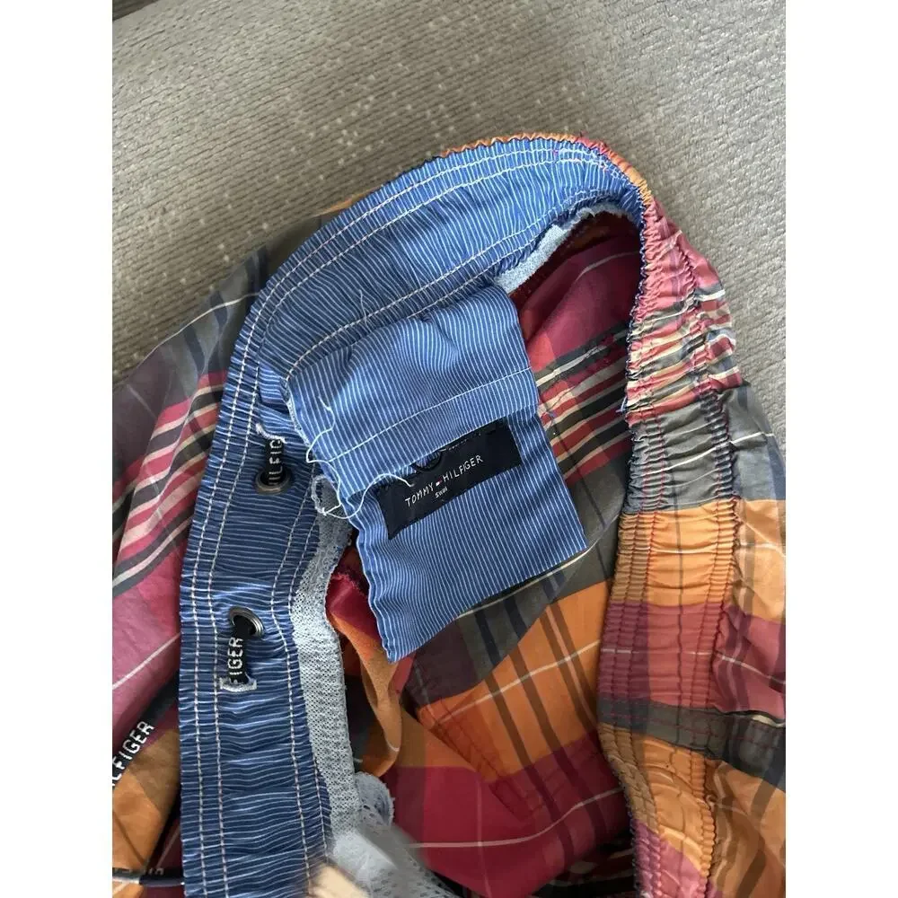 Tommy Hilfiger Plaid  Swim Trunks  M Cotton Beach Summer